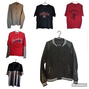 Bundle Of 6 Men's Size Large Shirts/Jacket. Adidas, Campus Crew Etc.....EUC